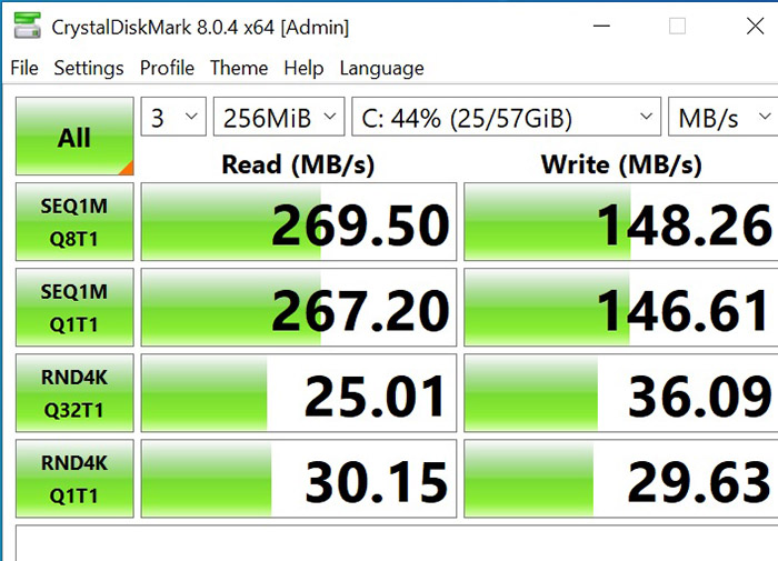 неттоп ECS Liva Q1D мини пк Crystal Disk Mark