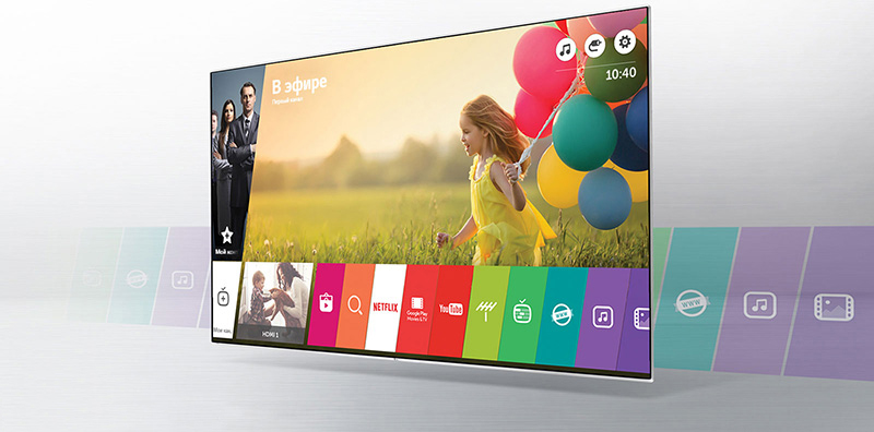 LG 43UH610 получил LG Web OS - фирменный Smart TV компании.