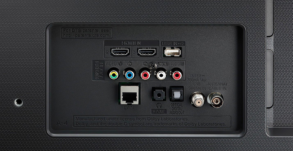 Порты и разъемы LG 49UH610V.