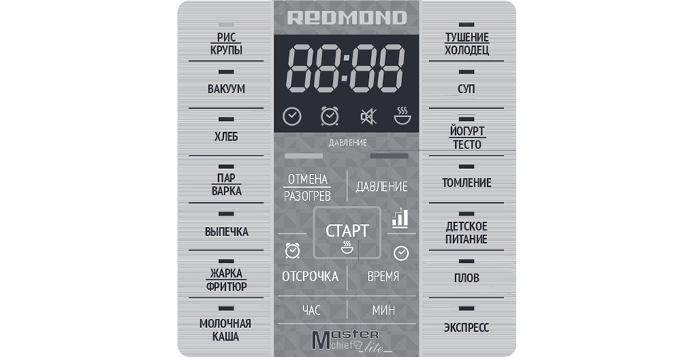 Панель управления мультиварки-скороварки REDMOND RMC-PM380