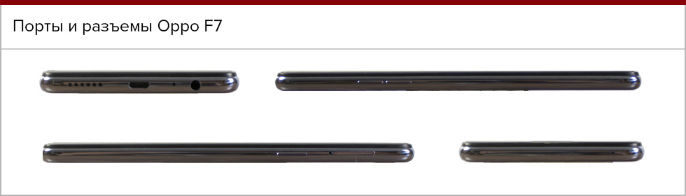 Порты и разъемы на корпусе Oppo F7.